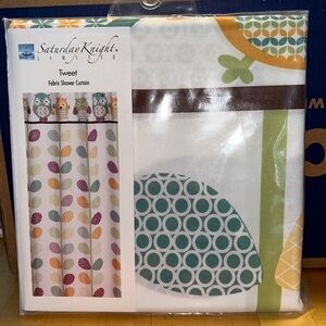 NIB Saturday Knight Limited Tweet Fabric Shower Curtain 70x72​​​​